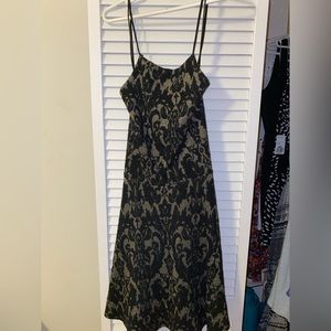 Gold and black dress with strappy back